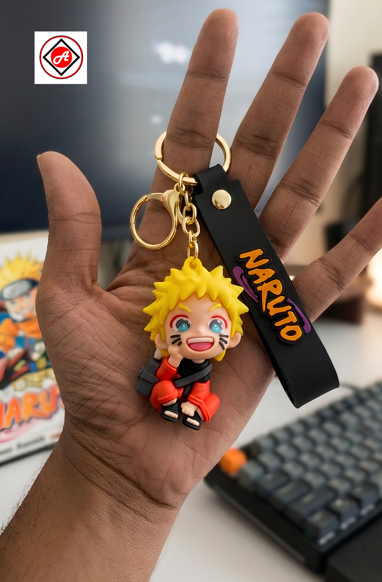 Naruto Anime-Inspired Ninja Character Keychain Cute PVC Character Keyring with Strap Lightweight Collectible Accessory
